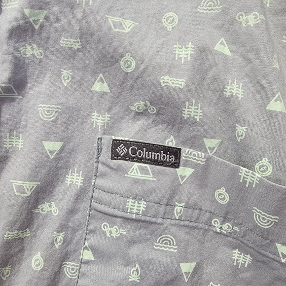 Columbia Mens Short Sleeve Button Down Shirt Camping Biking Outdoor Gray XL - Picture 3 of 11